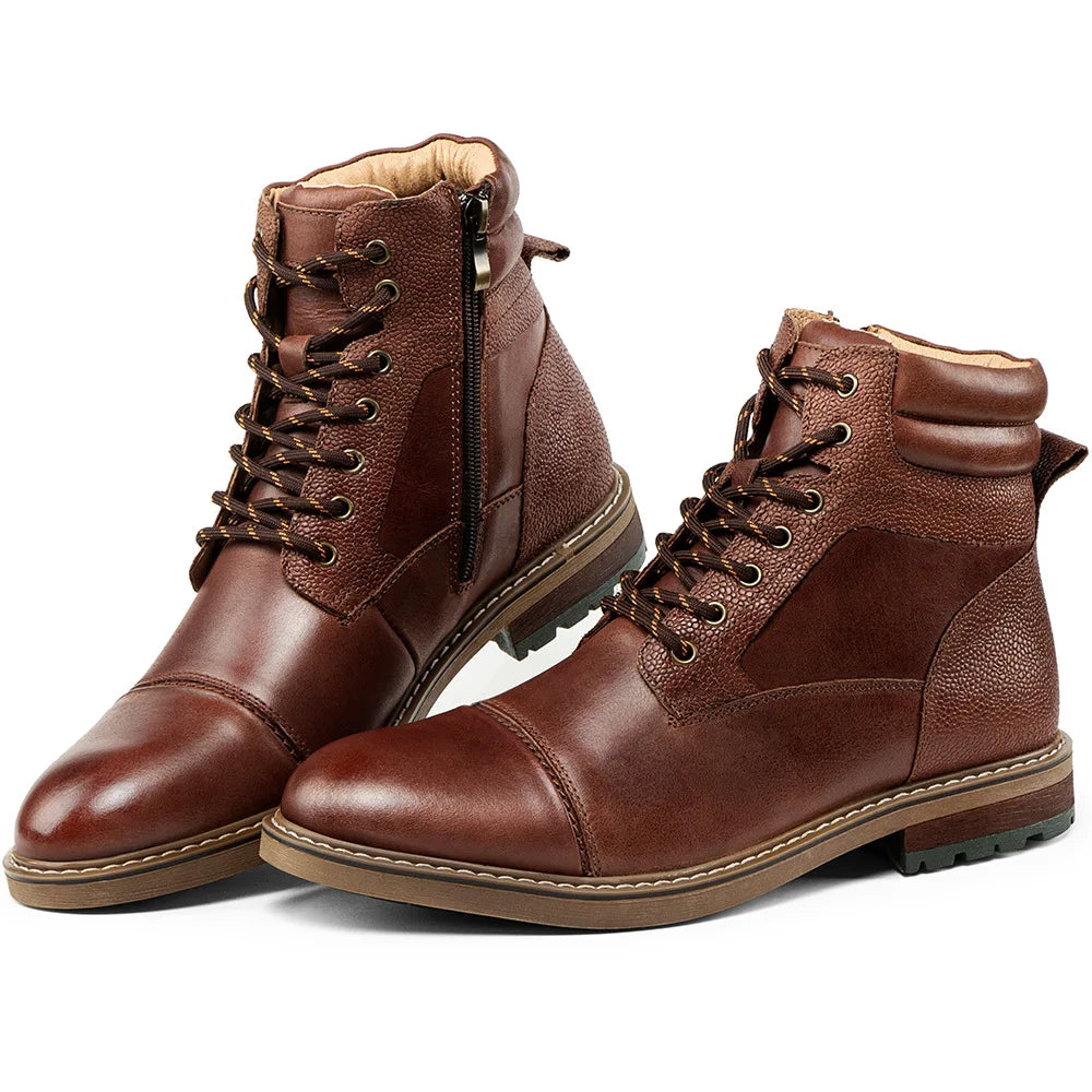 Men's Genuine Leather British Ankle Boots - Business Casual