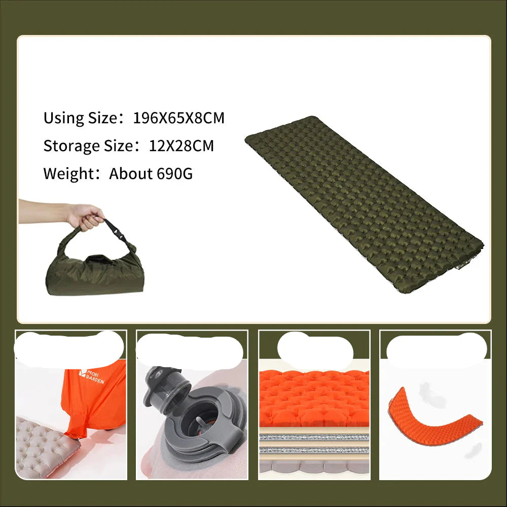 Comfortable Camping Sleep Single R Value 3.9 Air Mat