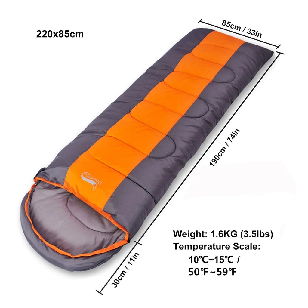 Camping Sleeping Bag Lightweight 4 Season Warm & Cold Envelope