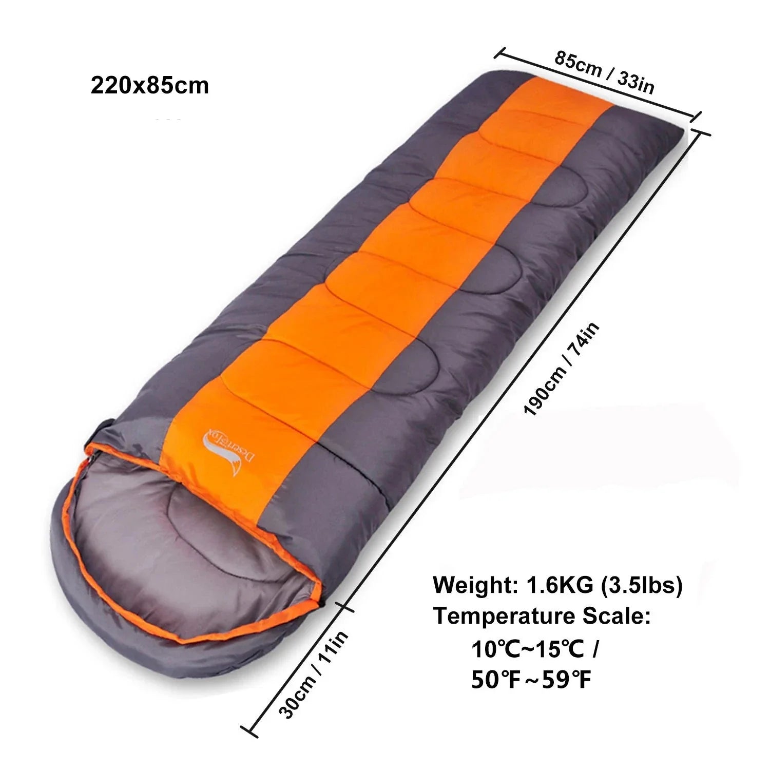 Camping Sleeping Bag Lightweight 4 Season Warm & Cold Envelope