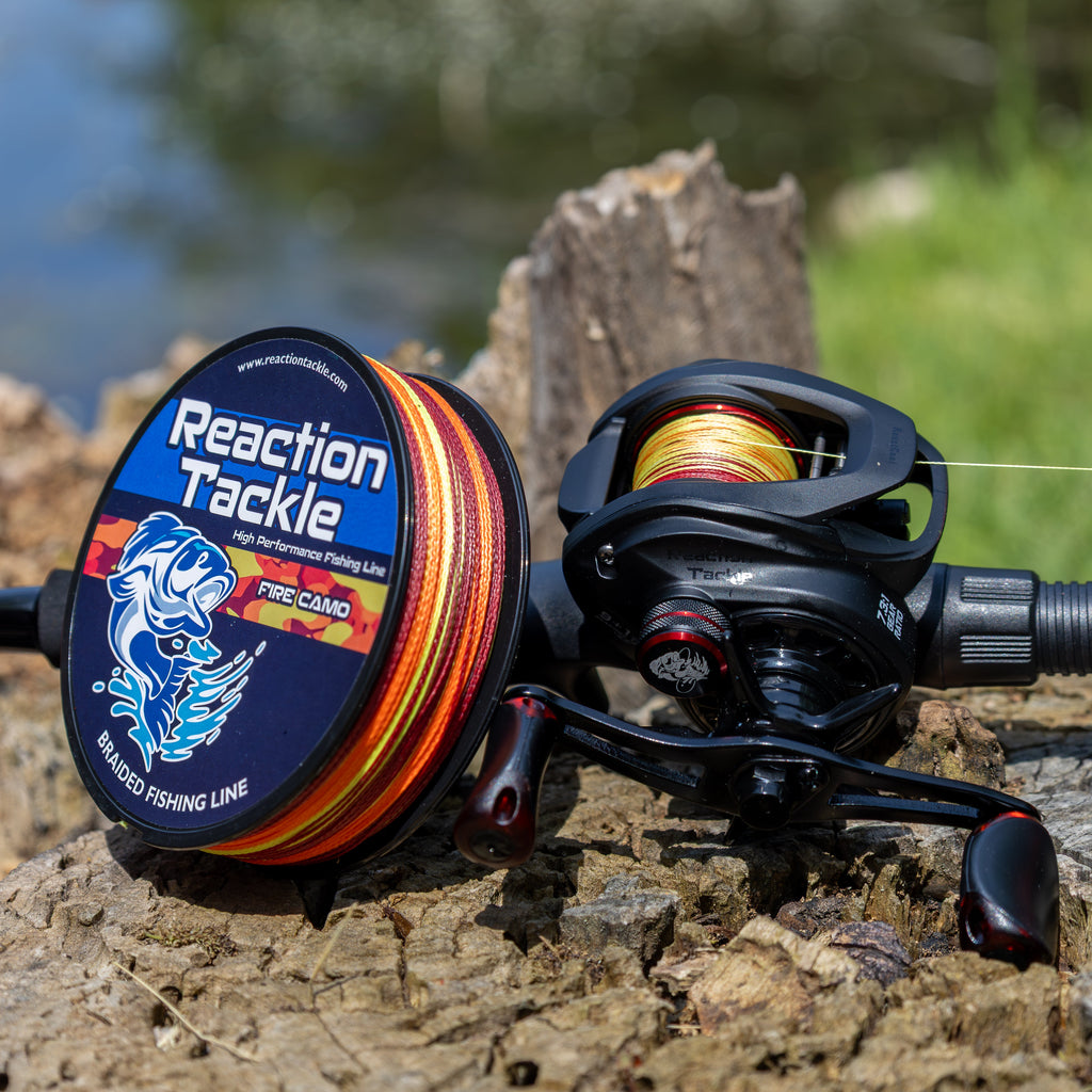 Reaction Tackle Braided Fishing Line - Fire Camo - NEW