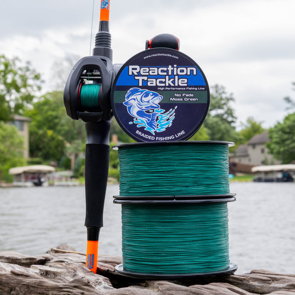 Reaction Tackle Braided Fishing Line - NO FADE Moss Green - NEW