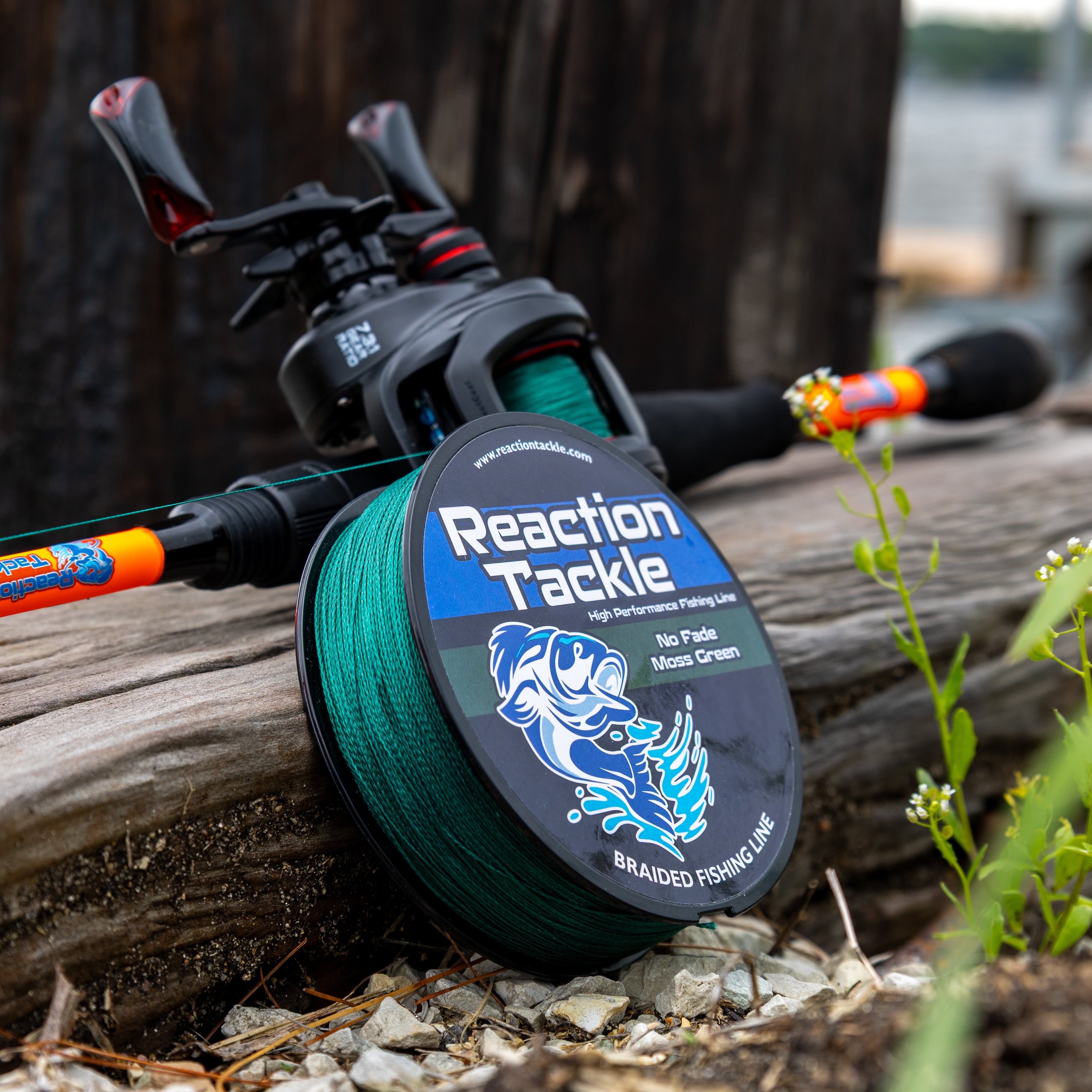 Reaction Tackle Braided Fishing Line - NO FADE Moss Green - NEW