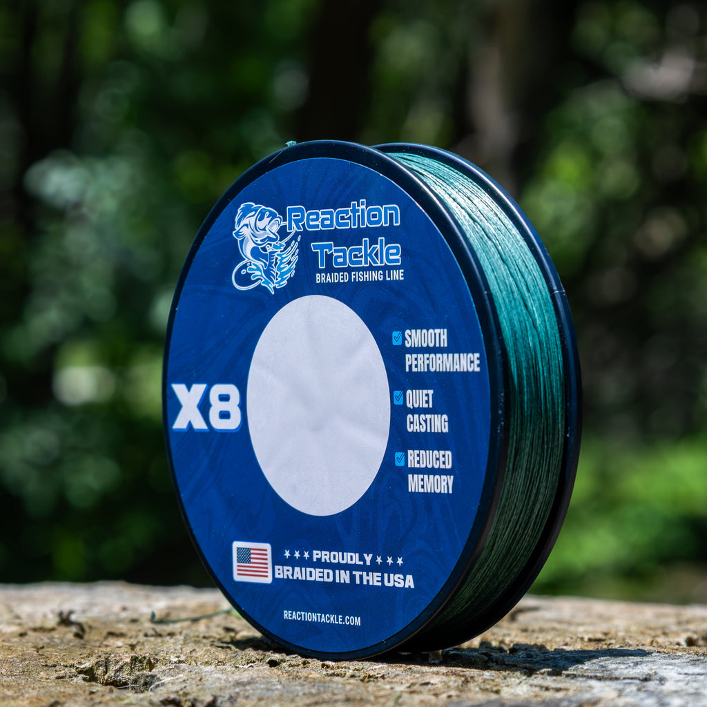 Reaction Tackle BRAIDED IN THE USA Fishing Line- 8X- NEW