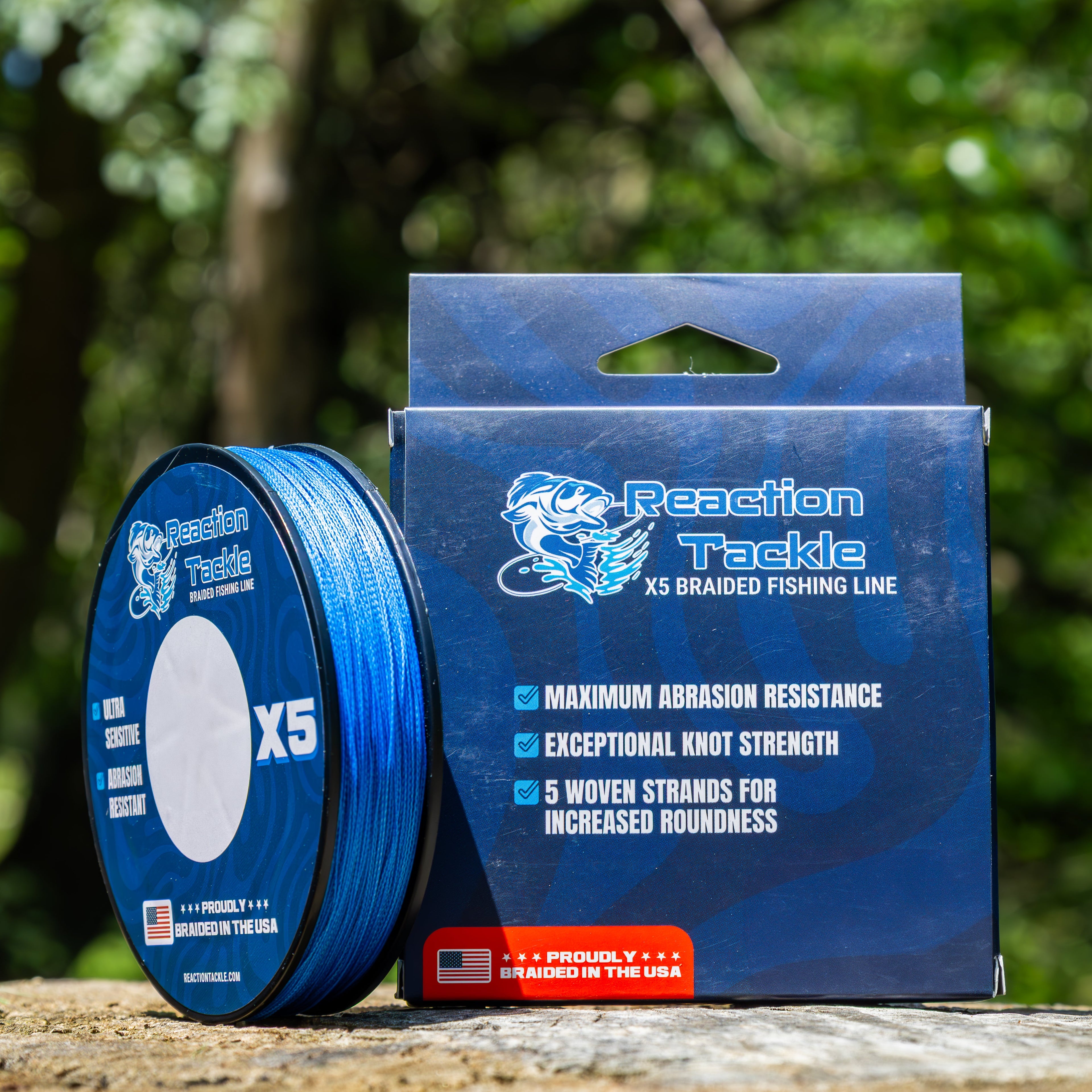 Reaction Tackle BRAIDED IN THE USA Fishing Line- 5X- NEW