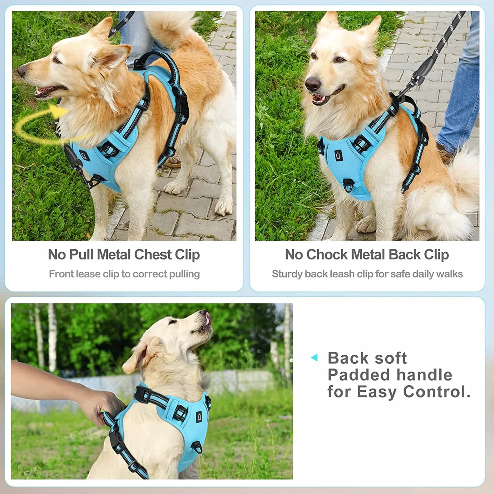 PawsEase No-Pull Soft Harness with Control Handle