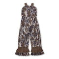 Ruffle straps camo baby girls hunting overalls