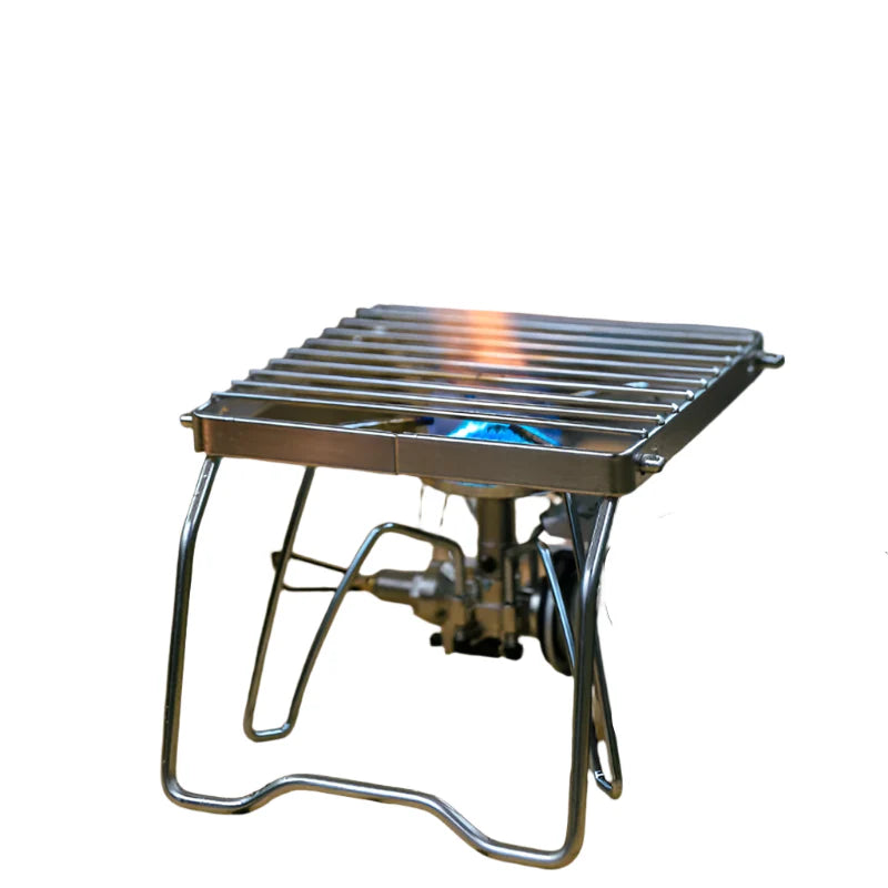 Outdoor Stainless Steel Folding Stove Holder for Camping & Grilling