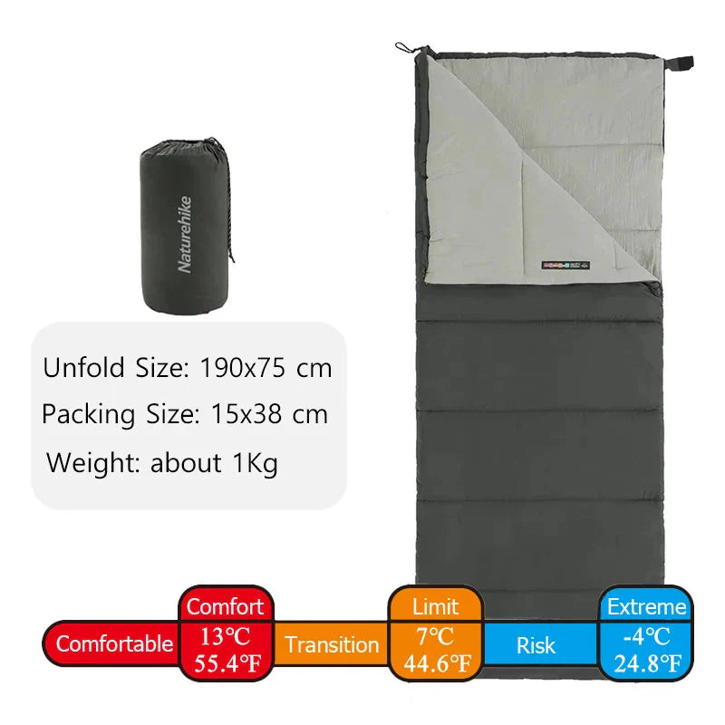 Double-Wide Waterproof Sleeping Bag for Camping