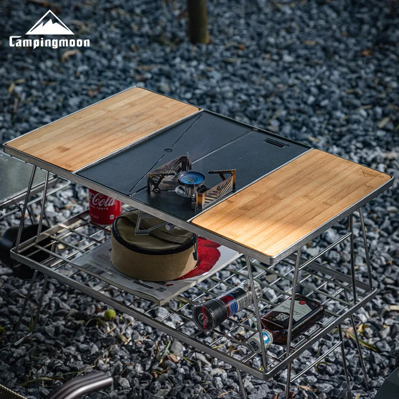 All-in-One Camping Kitchen Table Stove Rack & Accessories