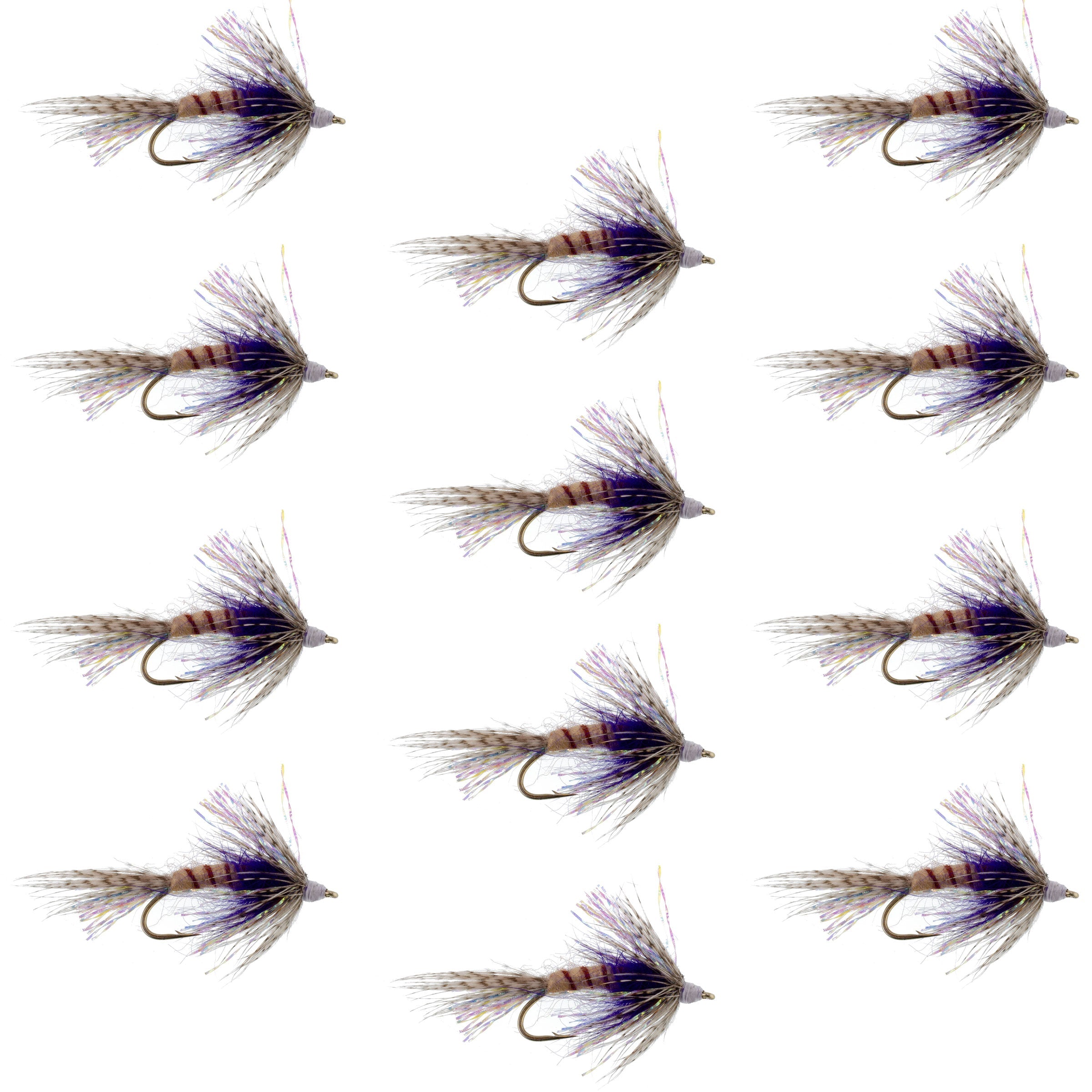 Purple Shakey Bealy Fall Soft Hackle Wet Fly - 1 Dozen Flies Hook Size 10