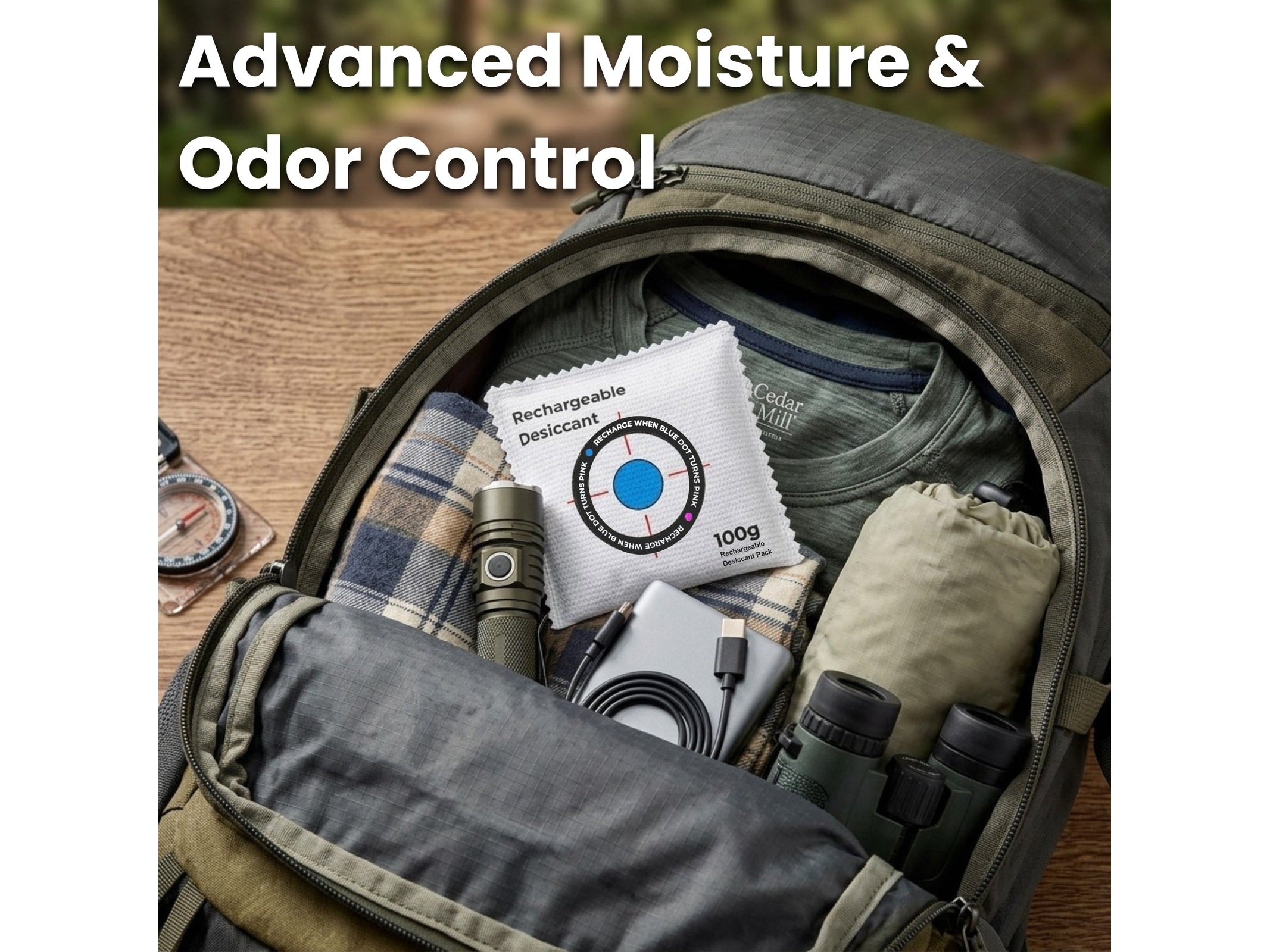 Portable Pistol and Firearm Rechargeable Desicant Dehumidifier - Moisture, Rust, Mold Protection