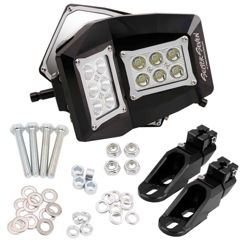 Sector Seven Spectrum LED Light Mirrors With Bung Mount - Polaris