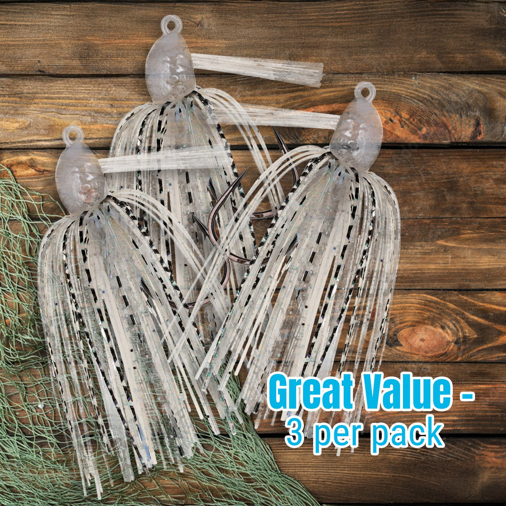 Reaction Tackle Lead Swim Jigs – Premium Weedless Bass Fishing Lures- 3 Pack - New