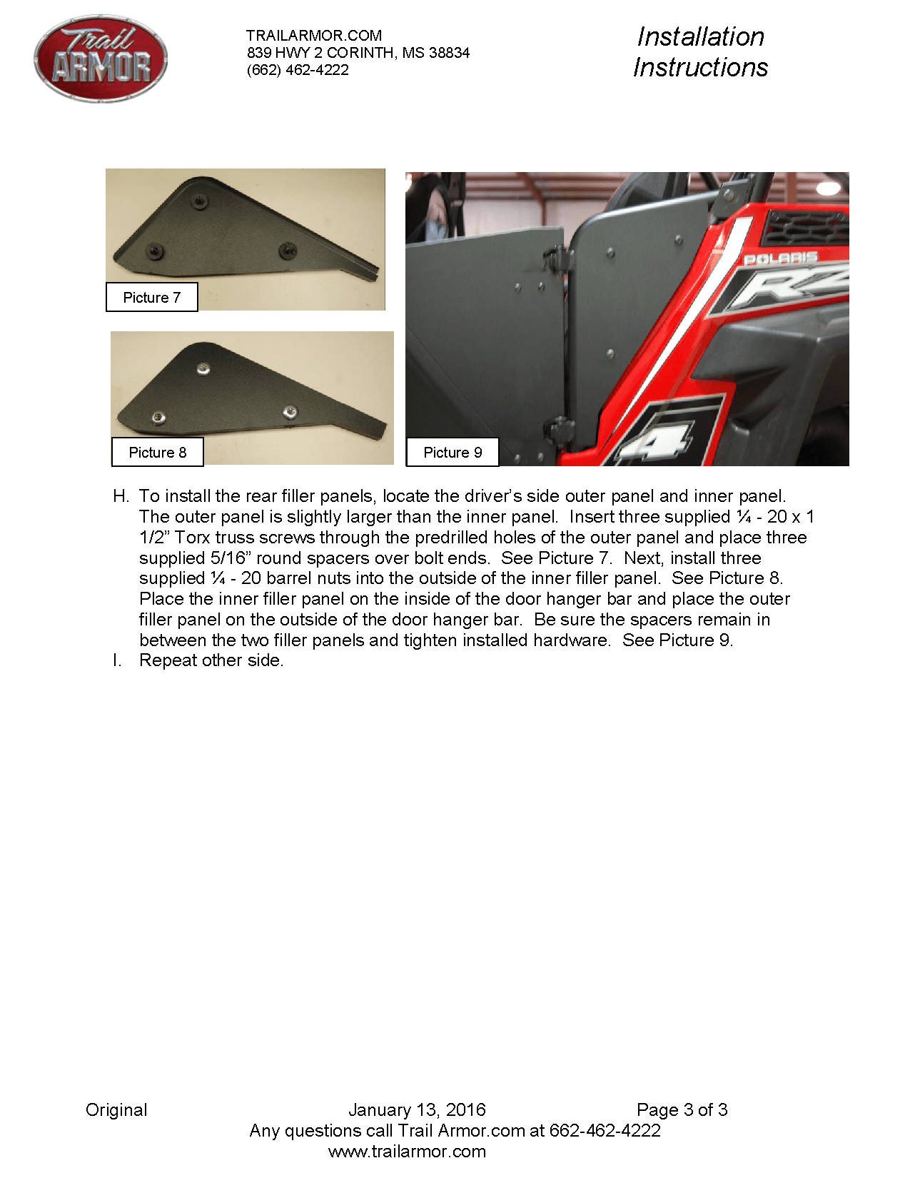 Trail Armor GenX Doors for RZR XP 1000 / RZR XP Turbo EZ Model