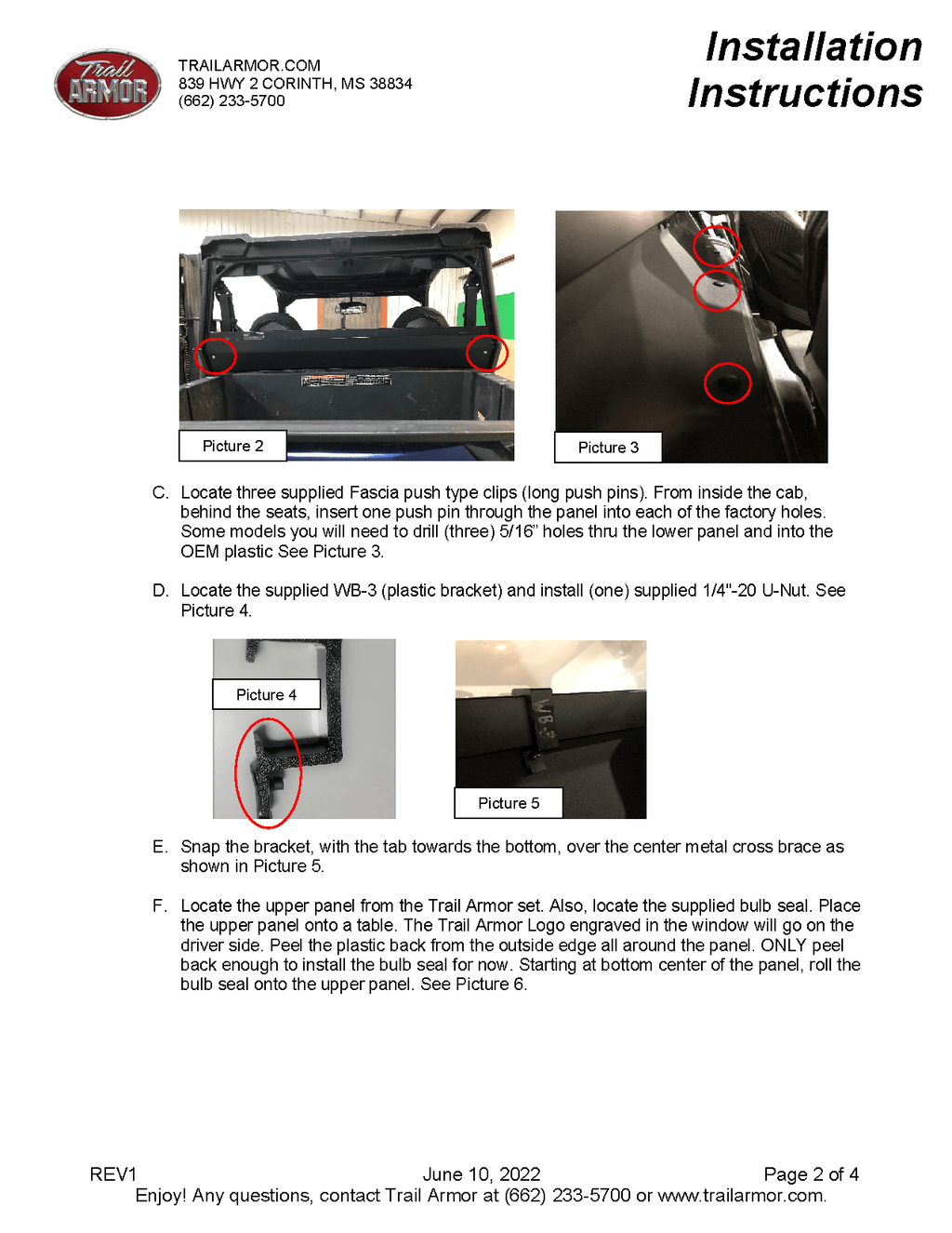 Trail Armor Rear Window Dust Shield for 2020-23 Polaris General XP 1000 Model