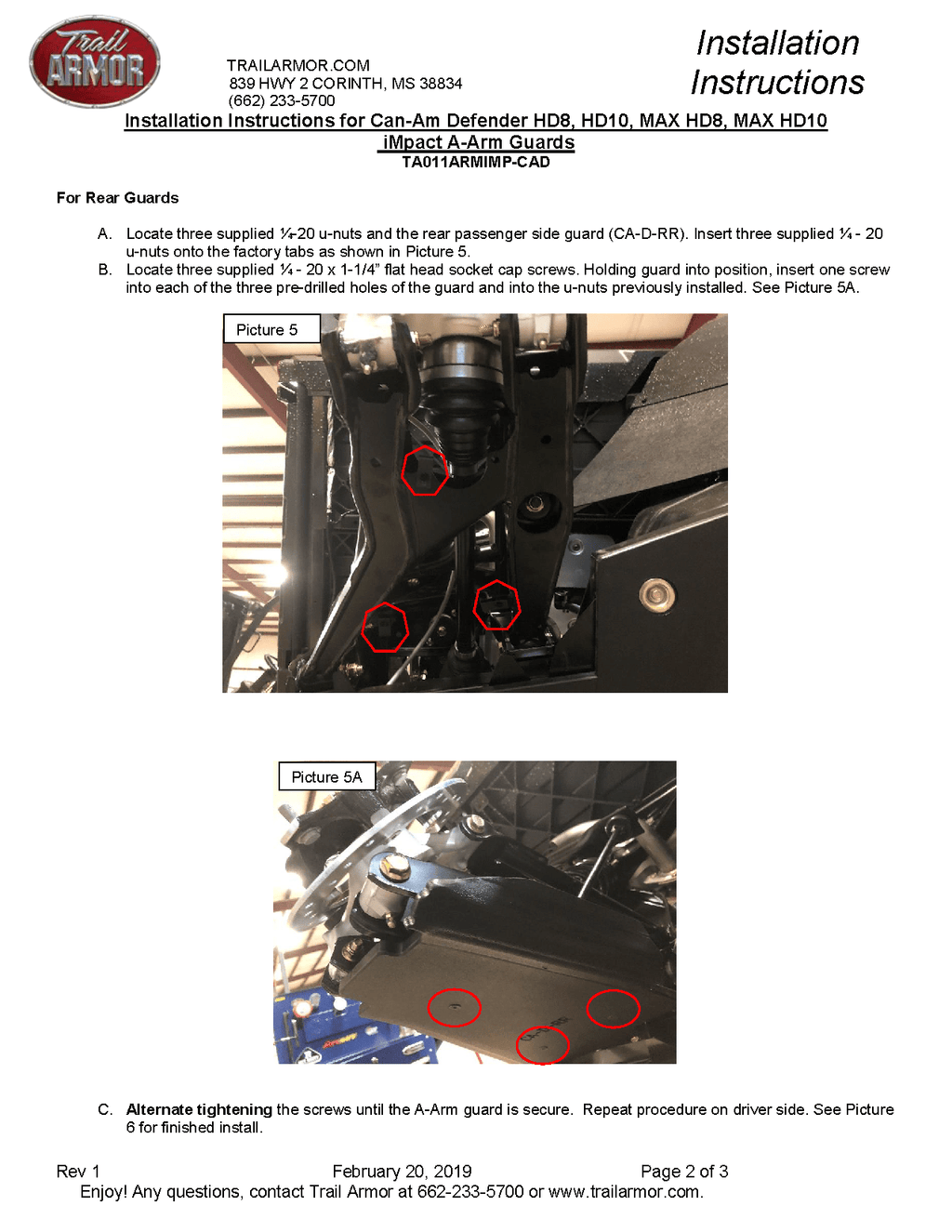 Trail Armor iMPACT A-Arm Guards for 2017+ Can-Am Defender