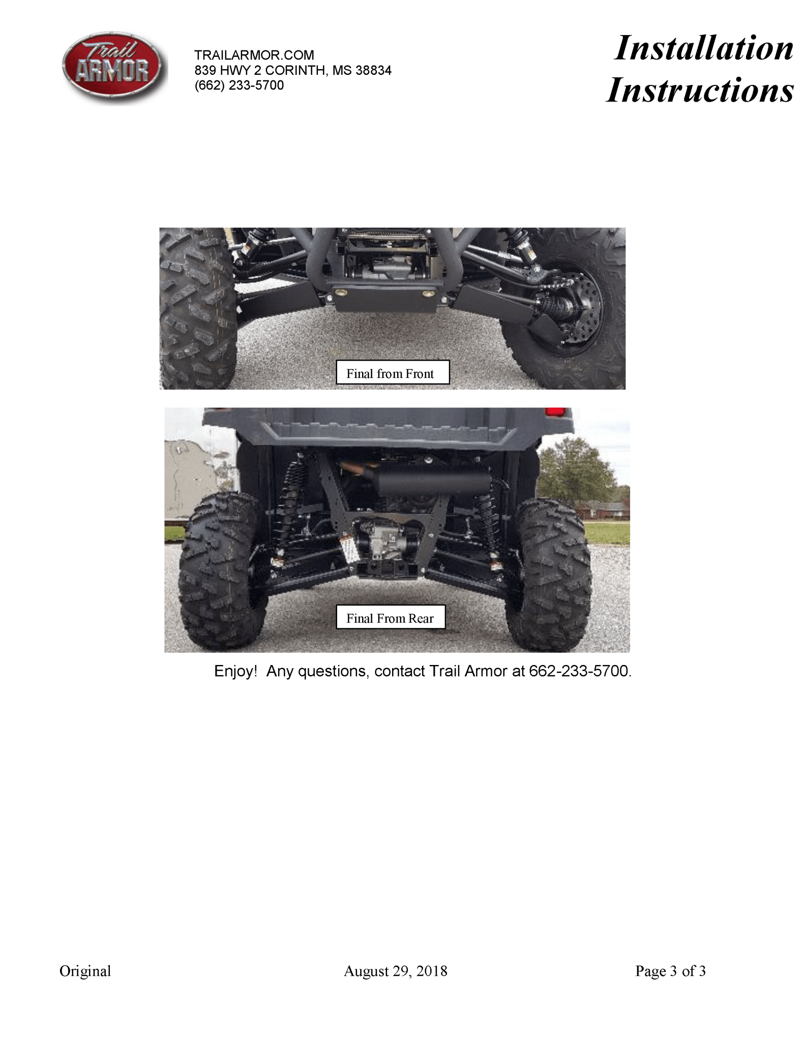 Trail Armor iMpact A-Arm Guards Yamaha for 2019-22 Wolverine X2 / X4 XTR Model
