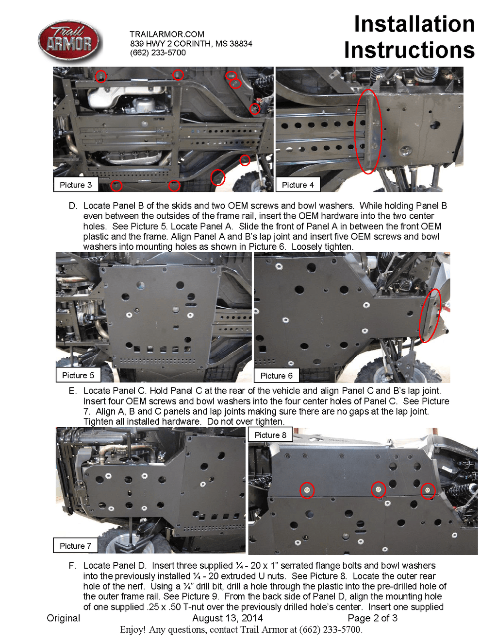 Trail Armor Skid Plates for 2011-14 Can-Am Commander 800 /DPS /XT/ 1000