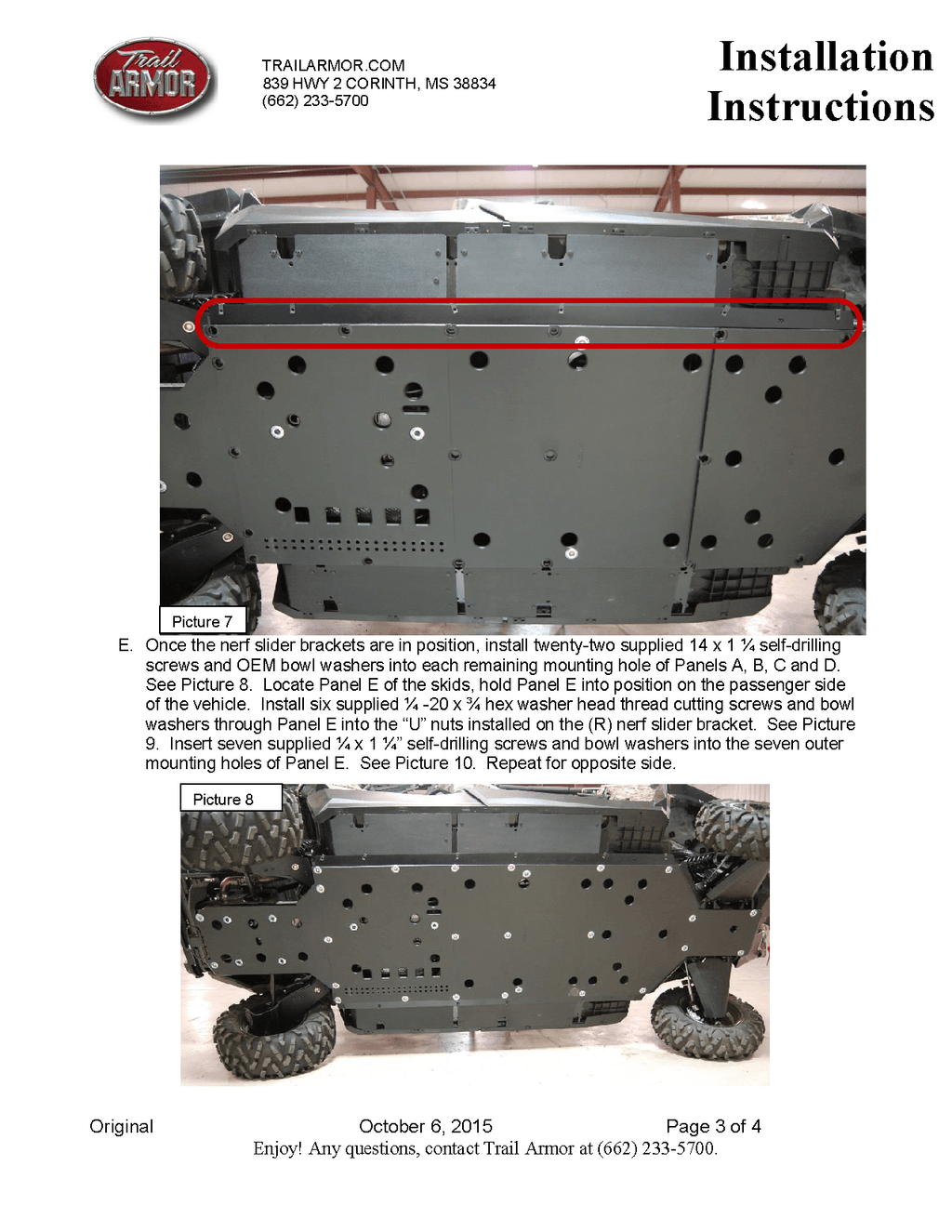 Trail Armor Skid Plates for 2014-20 Can-Am Commander Max / XT