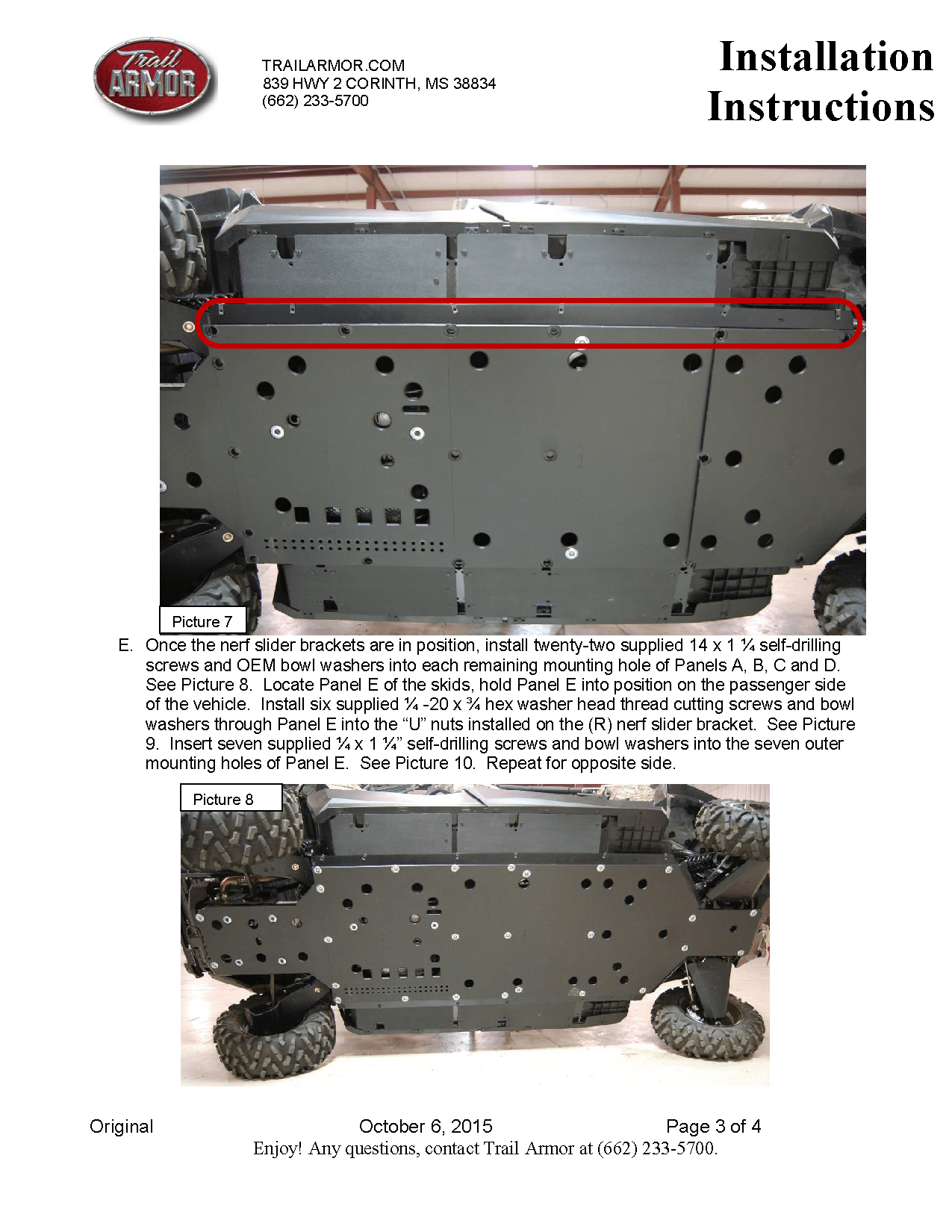 Trail Armor Skid Plates for 2014-20 Can-Am Commander Max / XT