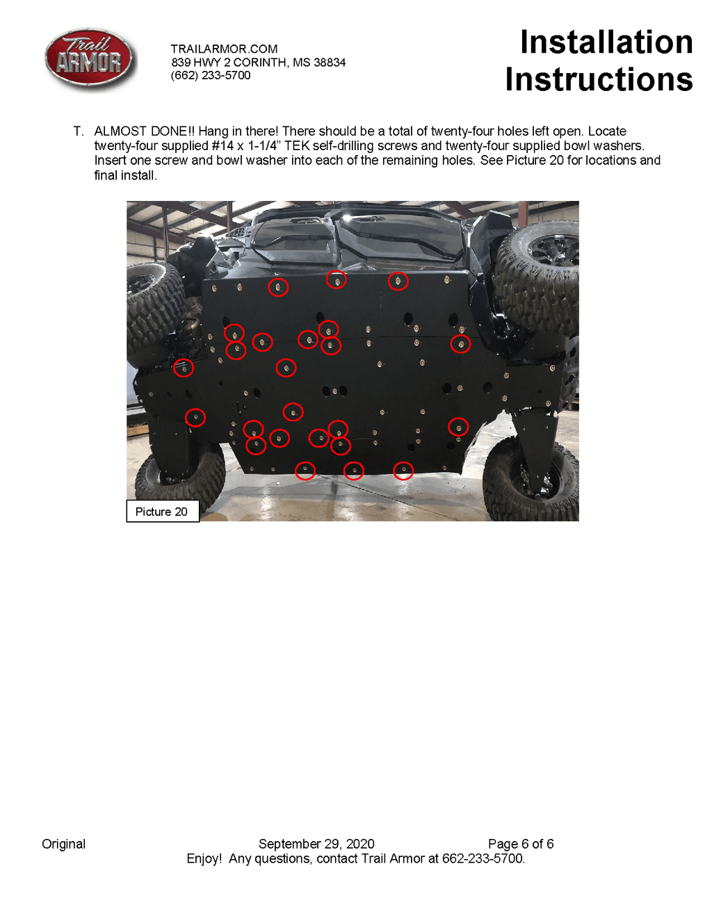 Trail Armor Full Skids for 2020-22 Can-Am Maverick Sport Max DPS