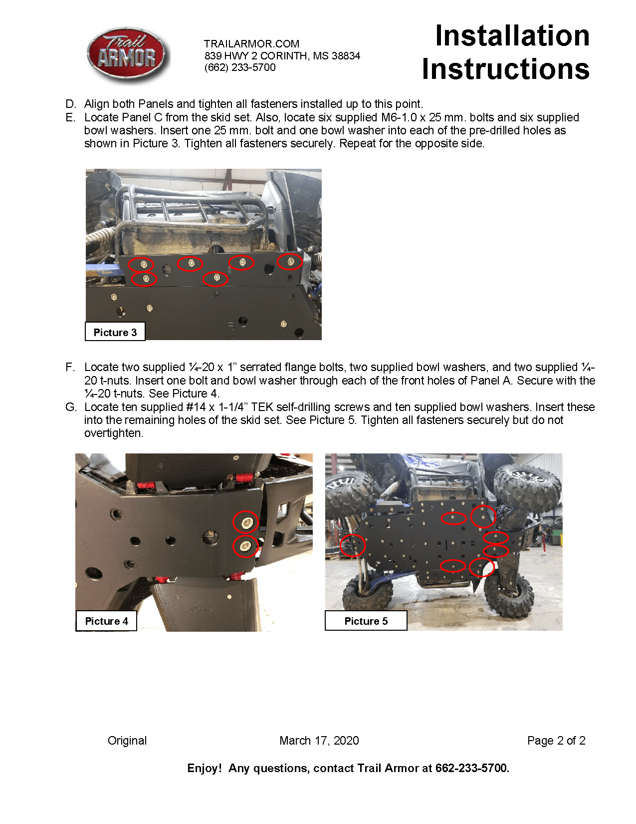 Trail Armor Full Skid Plate for 2019+ Honda Talon X / R
