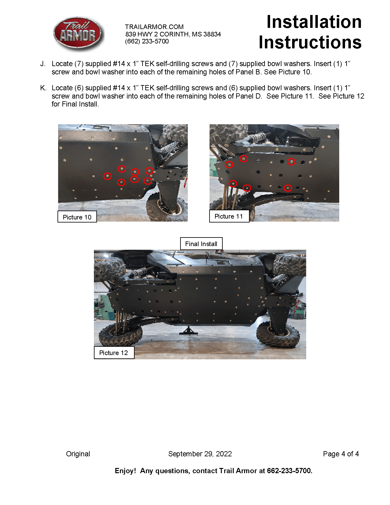 Trail Armor Full Skid Plate for Kawasaki KRX 4 1000