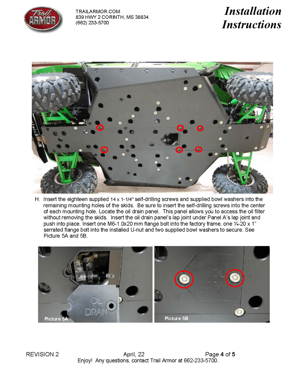 Trail Armor Full Skid Plate for 2012+ kawasaki Teryx / Teryx4