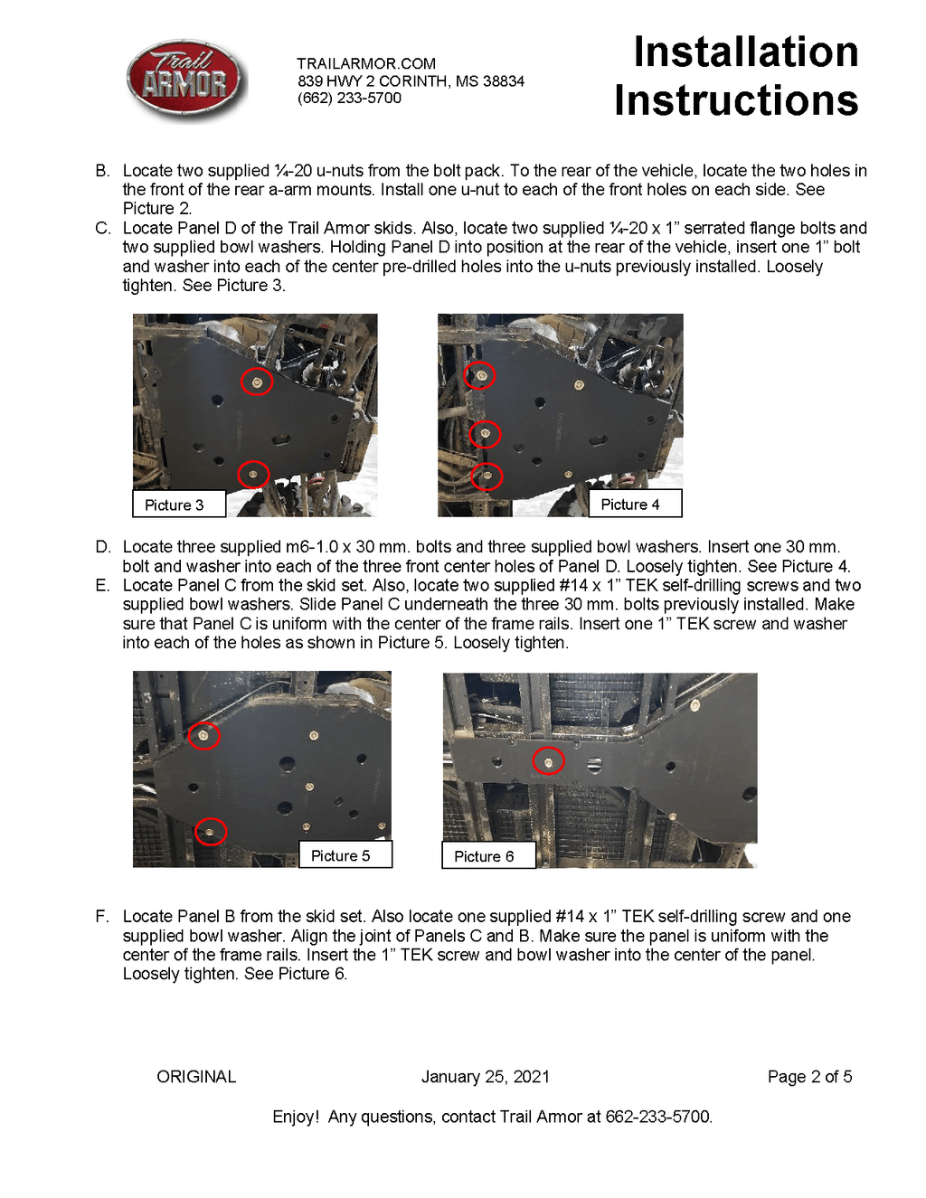 Trail Armor Skid Plates for 2021 Polaris Ranger / XP 1000 Crew