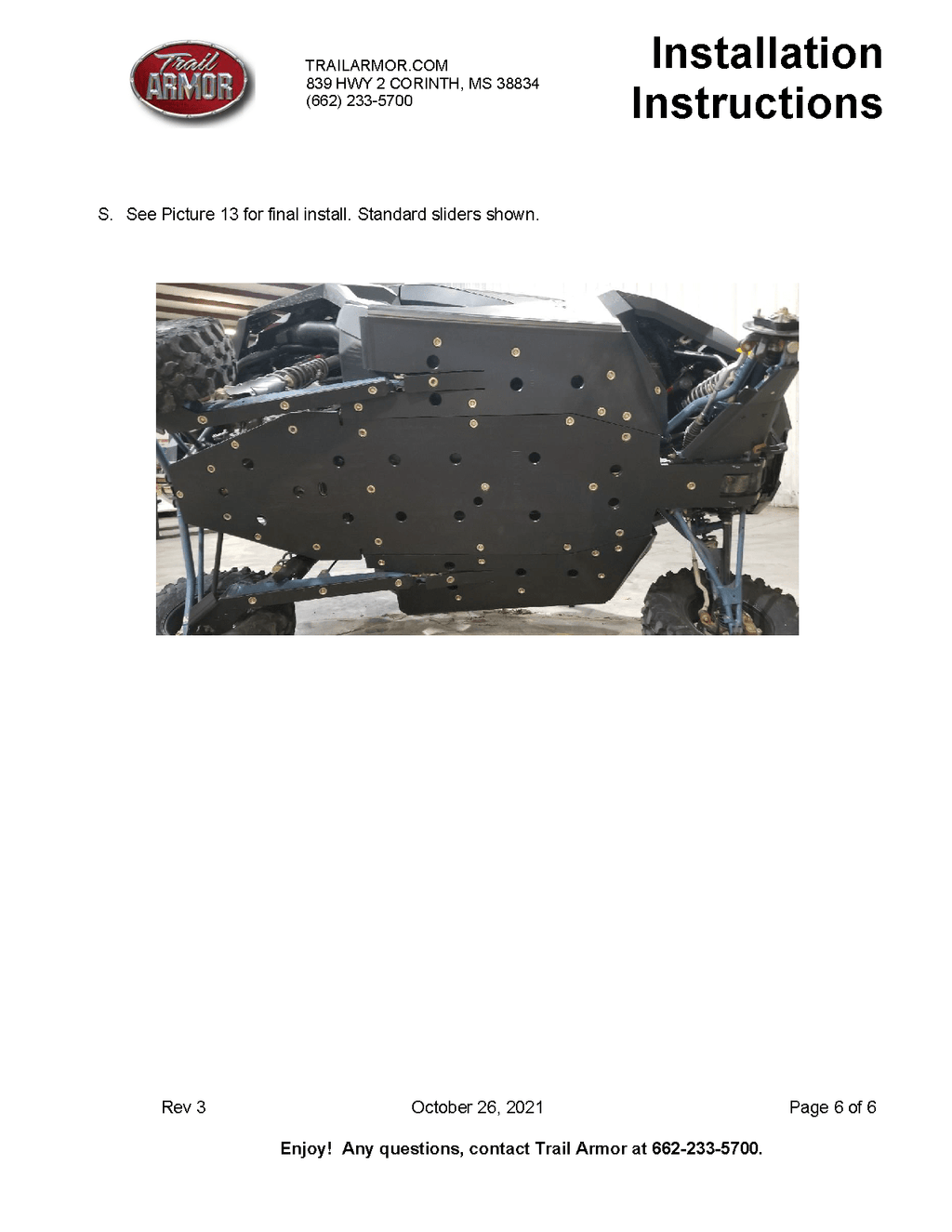 Trail Armor Full Skid Plate for 2020+ RZR Pro XP