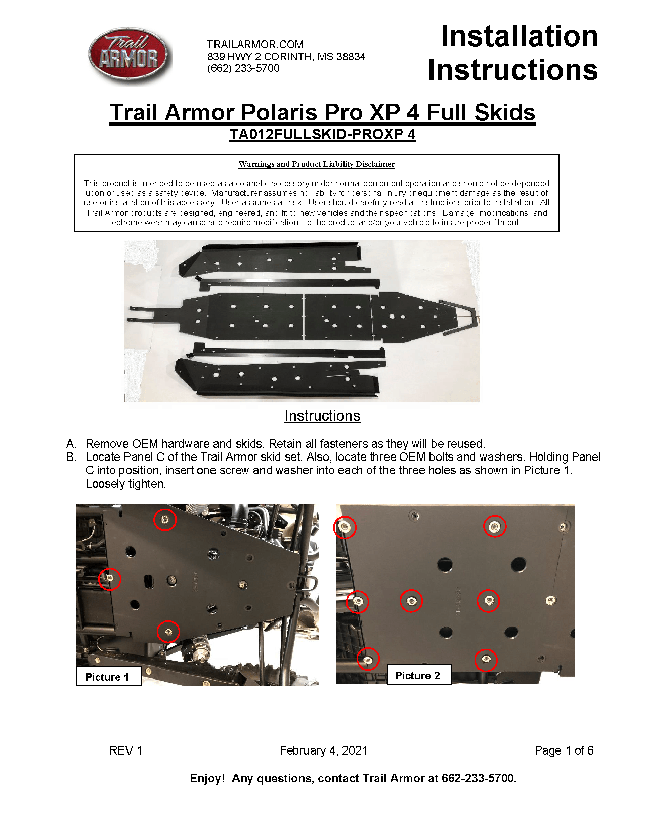 Trail Armor Full Skid Plate for Polaris RZR Pro XP 4