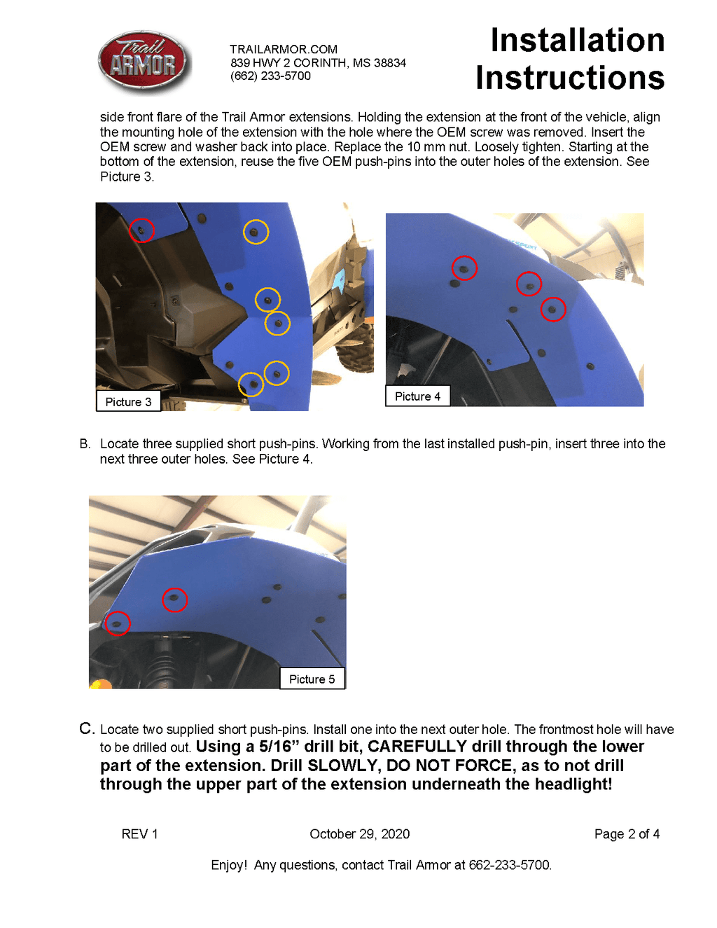 Trail Armor Mud Flap Fender Extensions for 2019-21 Can-Am Maverick Sport
