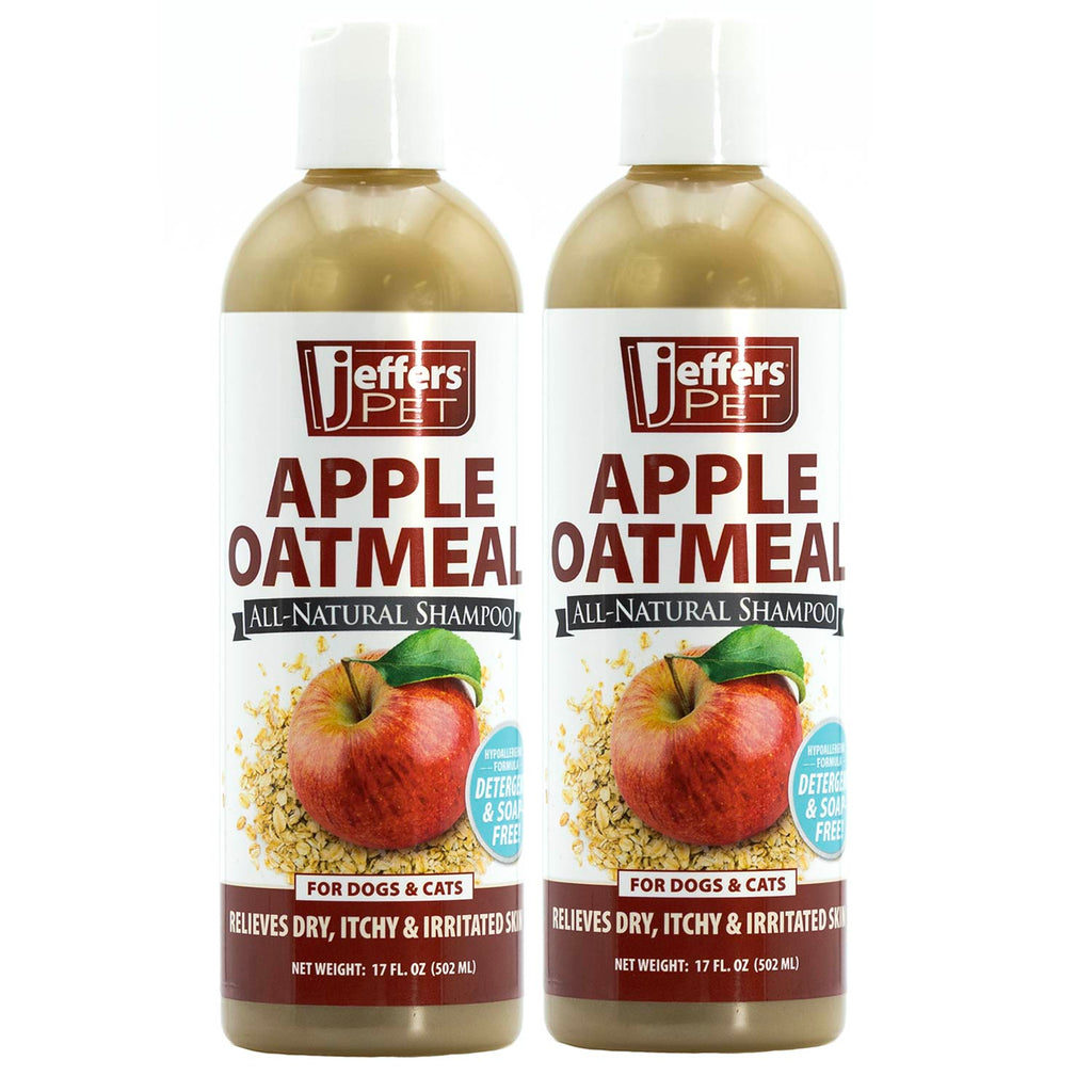 Jeffers Pet Apple Oatmeal All-Natural Hypoallergenic Dry Skin Shampoo for Dogs and Cats