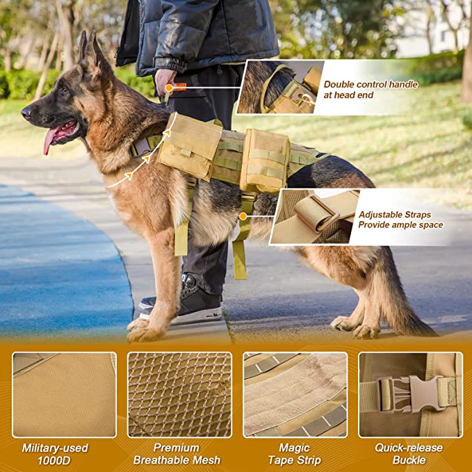 Tactical K9 Harness - Full Size - Black