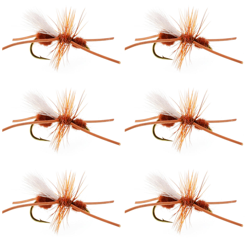 Turcks Power Flying Ant Cinnamon Terrestrial Trout Dry Fly - 6 Flies Hook Size 12