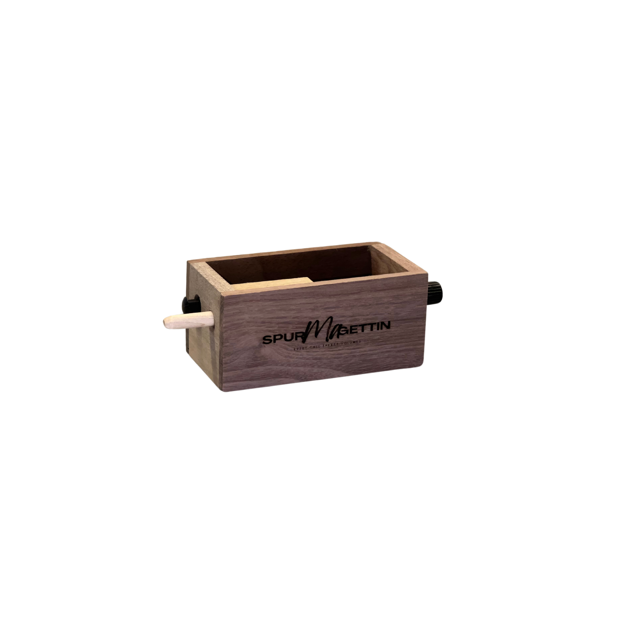 Push Button and Cluck Box Call in Black Walnut Wood