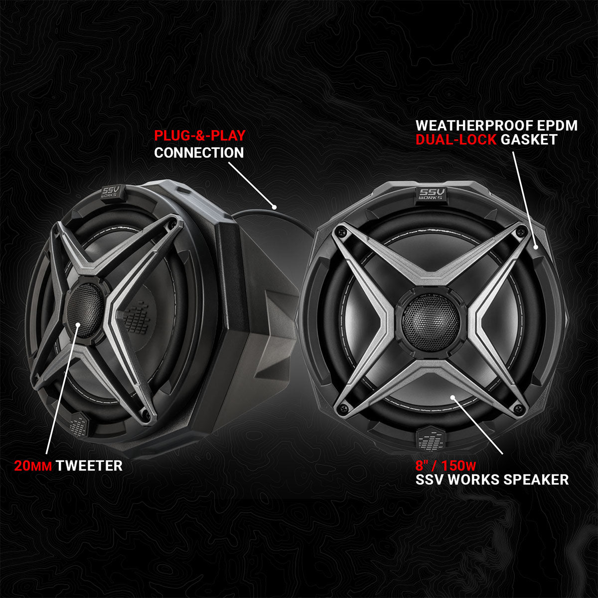 Universal 8in Cage-Mount Speaker-Pods