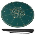 Round Poker Mat for Texas Hold'em 40 inch Portable Foldable Anti-Slip Rubber Base Table Layout-Green