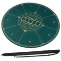 Round Poker Mat for Texas Hold'em 55 inch Portable Foldable Anti-Slip Rubber Base Table Layout-Green