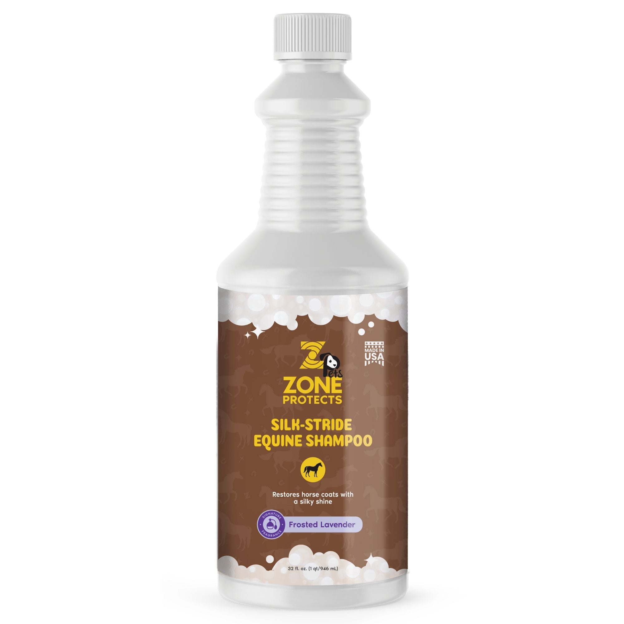 Silk-Stride Equine Shampoo; Frosted Lavender, 32oz