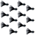 Black Bead Head Crystal Woolly Bugger Classic Streamer Flies - 12 Flies - Hook Size 8