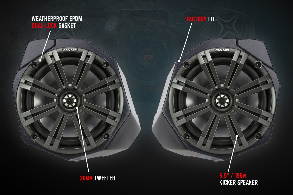 2017-2022 CanAm X3 6.5" Front-Kick Speaker-Pods