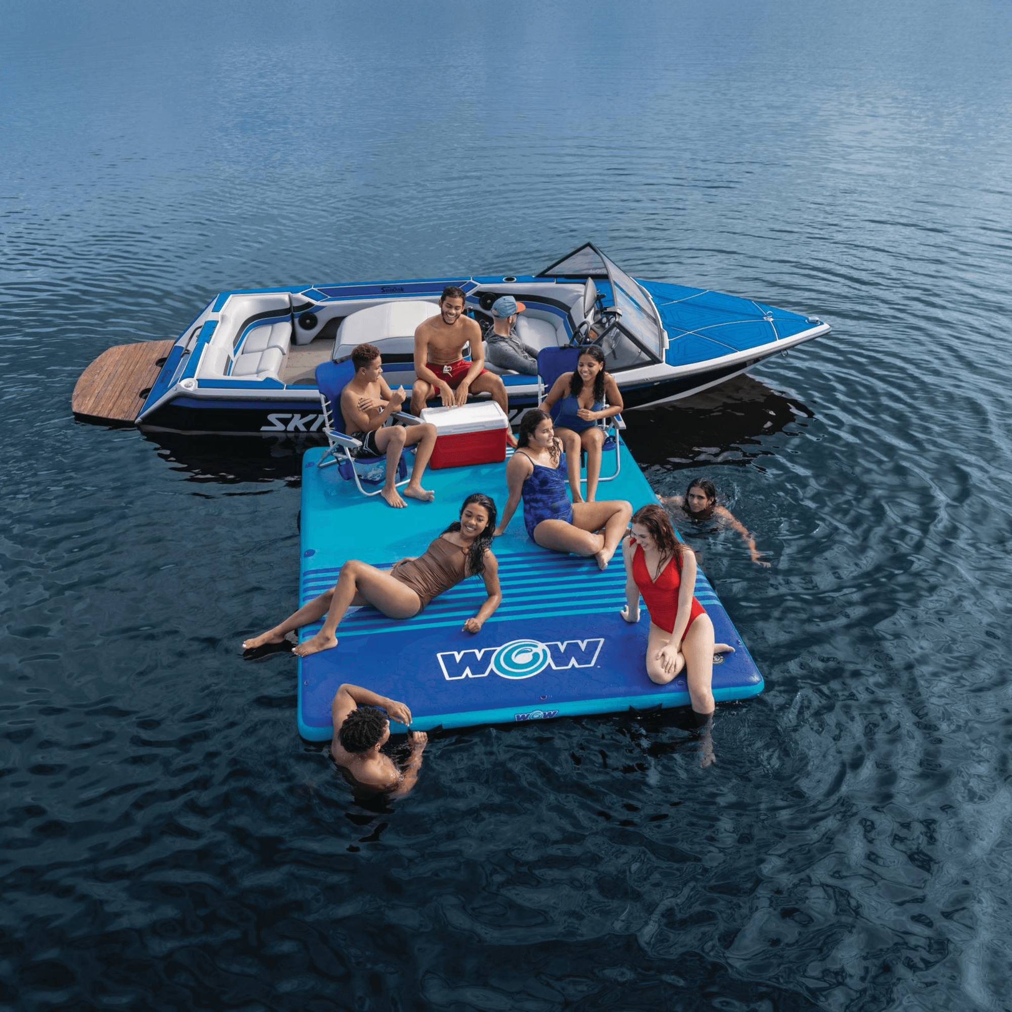 WOW Watersports 10'x8'x6" Drop Stitch Vacation Station Dock w Handles