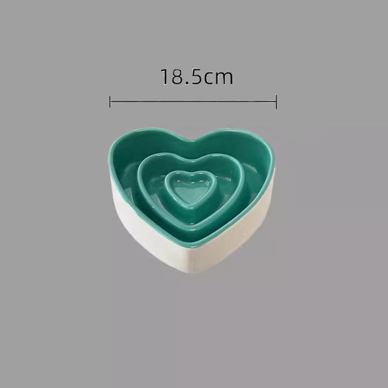 Ceramic Slow Food Bowl For Small And Medium Dogs Slow Anti-choking Food Bowl Love Bowl To Eat Protects The Cervical Spine Dog Food Bowl