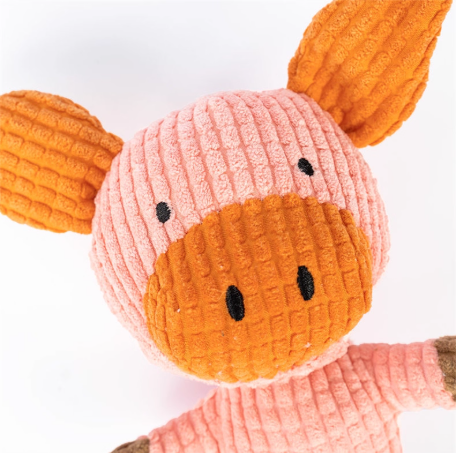 Milou & Lumi Pet Plush Squeaky Toy - Pig