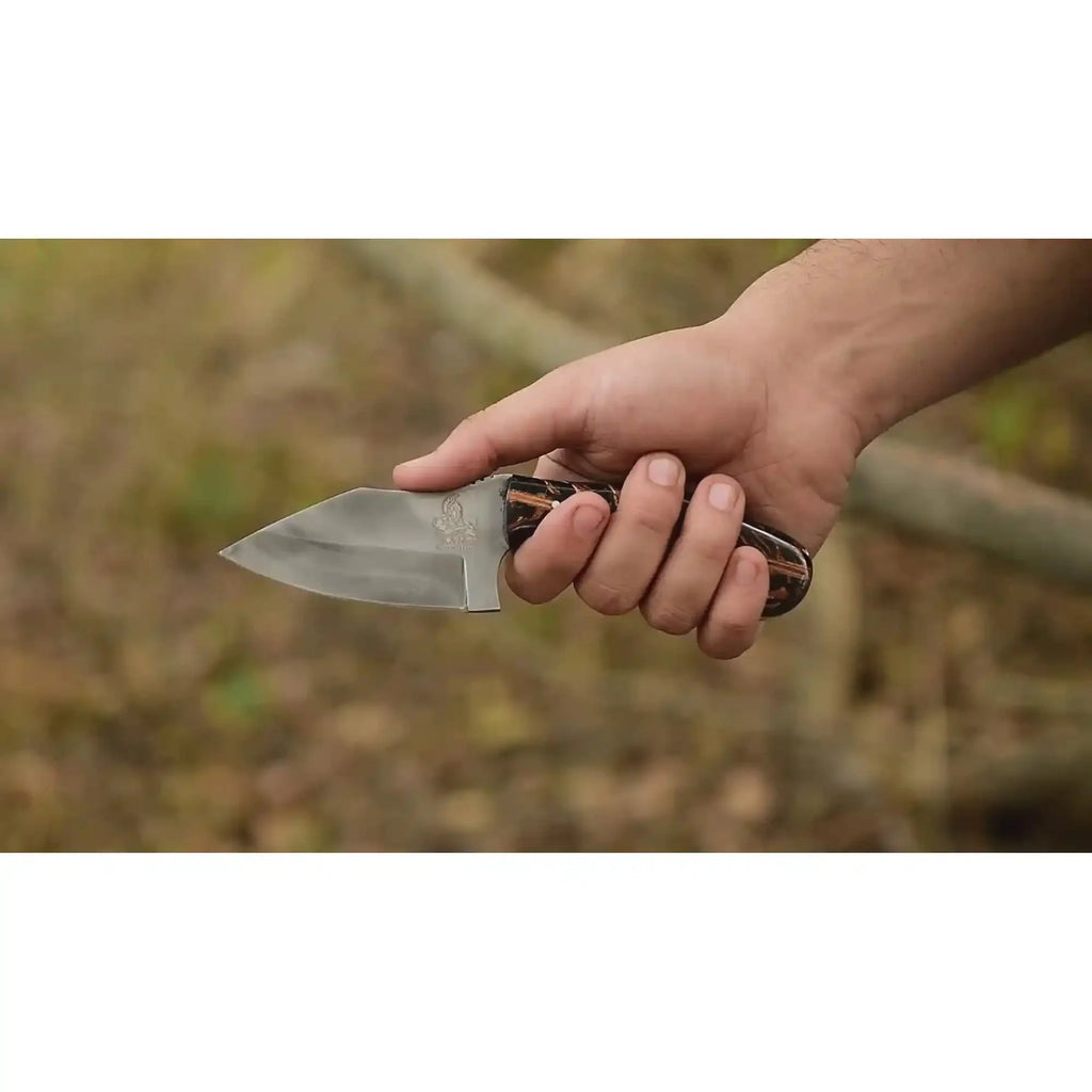 Acid Washed Stainless Steel Hunting Knife – Pinecone Handle | Outdoor & Camping Knife