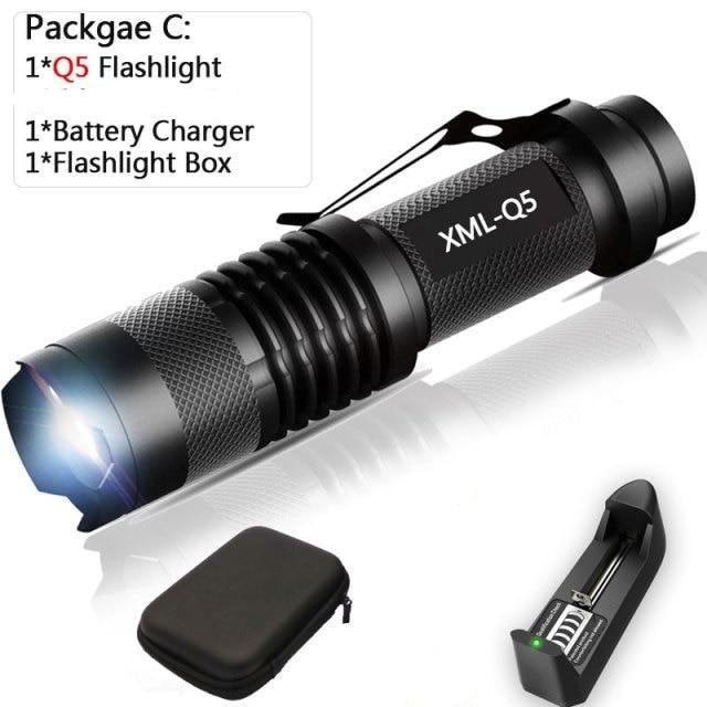 Adjustable Rechargeable Water Resistant Super Bright Mini Handheld Flashlights LED Zoomable Flashlight For Camping Fishing  Bicycle Light Kids Indoor Outdoor Hiking