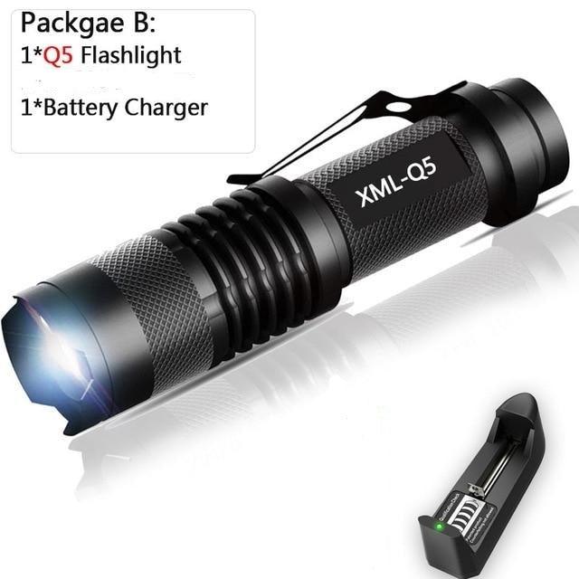 Adjustable Rechargeable Water Resistant Super Bright Mini Handheld Flashlights LED Zoomable Flashlight For Camping Fishing  Bicycle Light Kids Indoor Outdoor Hiking