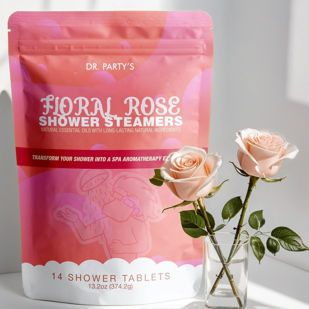 Floral Rose Scented Shower Steamers - Aromatherapy Shower Bombs, Dermatologist Approved, Pack of 14